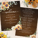 Search for sunflower wedding programs Greenery