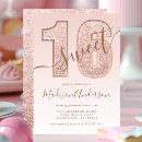 Search for rose gold glitter sweet 16 invitations Princess