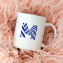 Search for blue striped mugs Initial