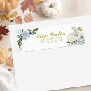 Search for fall flower return address labels Dusty blue