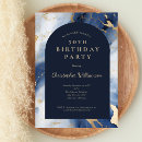 Search for royal blue and gold birthday invitations Modern