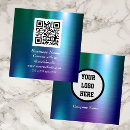 Search for blue metal business cards Qr code