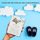 Search for vintage aeroplane invitations Navy blue