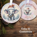 Search for elephant in santa hat christmas tree decorations For kids