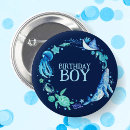 Search for animals birthday badges Under the sea