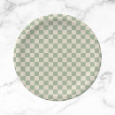 Search for green gingham plates Retro