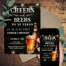 Search for cheers and beers 30th birthday invitations Modern