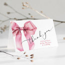 Search for pink bow thank you cards Script