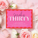 Search for red 30th birthday invitations Pink and red