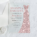 Search for rose gold 70th birthday invitations Seventy