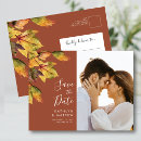 Search for fall leaves save the dates Terracotta