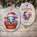 Search for elephant in santa hat christmas tree decorations For kids