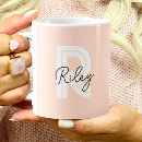 Search for striped monogram mugs Modern minimalist clean simple