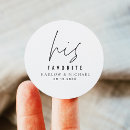 Search for minimalist wedding stickers Black and white