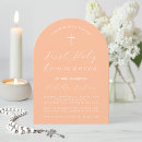 Search for peach first communion invitations Girl