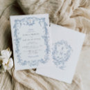 Search for toile wedding invitations Dusty blue
