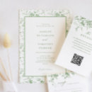 Search for green floral wedding invitations Chinoiserie