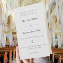 Search for catholic folded wedding programs Black and white