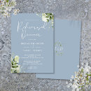 Search for dusty blue floral rehearsal dinner invitations Elegant