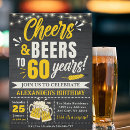 Search for beer 60th birthday invitations Vintage