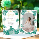 Search for emerald green sweet 16 invitations Tiara