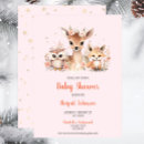 Search for pink woodland baby shower invitations Cute animals