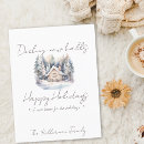 Search for new house christmas cards Watercolor