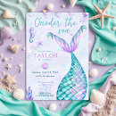 Search for mermaid 1st birthday invitations Ocean