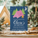 Search for girls camping birthday invitations Glamping