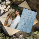 Search for blue damask wedding invitations Bride and groom