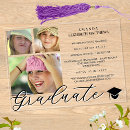 Search for black and white graduation invitations 3 photo collage