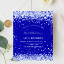 Search for royal blue and white birthday invitations Elegant