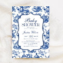 Search for high tea baby shower invitations Blue chinoiserie