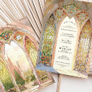 Search for stained glass wedding invitations Gothic