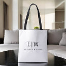 Search for black and white tote bags Initials