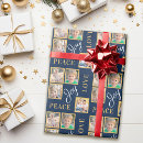 Search for gold and blue christmas wrapping paper Joy