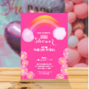 Search for colourful flowers baby shower invitations Pastel