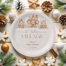 Search for christmas village paper plates Winter wonderland