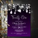 Search for purple 21st birthday invitations Chic