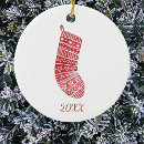 Search for stocking christmas tree decorations Red and white