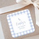 Search for blue gingham baby shower stickers Minimalist