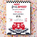 Search for need for speed birthday invitations Four