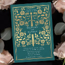 Search for teal gold wedding invitations Flowers