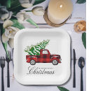 Search for christmas truck plates Vintage red truck