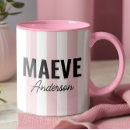 Search for pink stripes mugs Girly