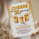 Search for funny beer birthday invitations Cheers to 30 years