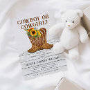 Search for cowboy gender reveal invitations Boots or bows