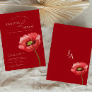 Search for red poppies wedding invitations Elegant