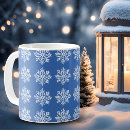 Search for blue and white snowflakes mugs Modern