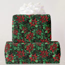 Search for father christmas wrap wrapping paper Poinsettia